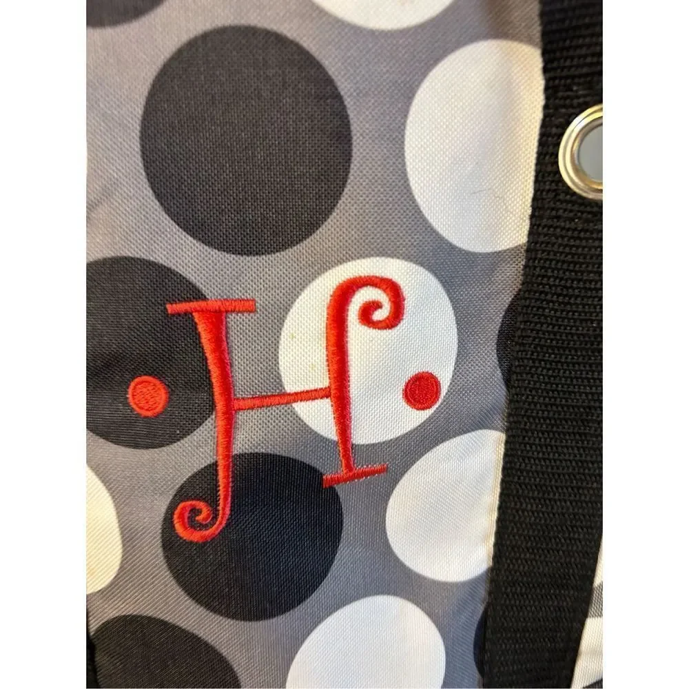Thirty-one 31 organizer tote black white dots red 